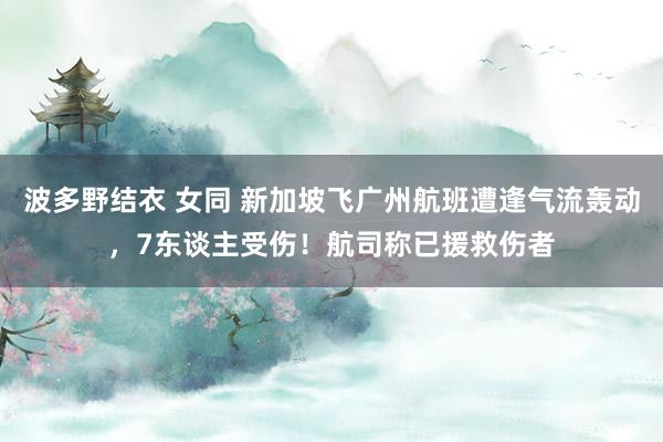 波多野结衣 女同 新加坡飞广州航班遭逢气流轰动，7东谈主受伤！航司称已援救伤者