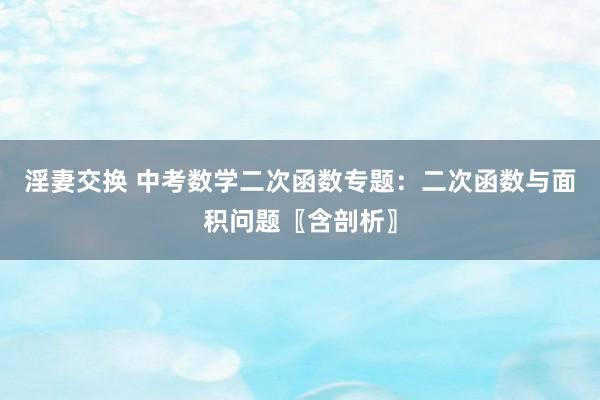 淫妻交换 中考数学二次函数专题：二次函数与面积问题〖含剖析〗