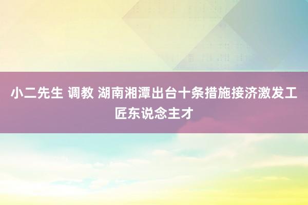 小二先生 调教 湖南湘潭出台十条措施接济激发工匠东说念主才