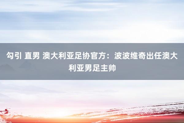 勾引 直男 澳大利亚足协官方：波波维奇出任澳大利亚男足主帅