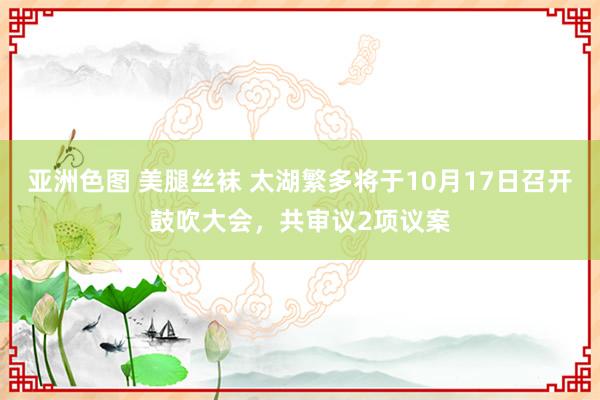 亚洲色图 美腿丝袜 太湖繁多将于10月17日召开鼓吹大会，共审议2项议案