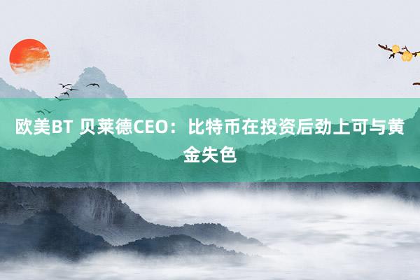 欧美BT 贝莱德CEO：比特币在投资后劲上可与黄金失色