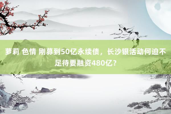 萝莉 色情 刚募到50亿永续债，长沙银活动何迫不足待要融资480亿？