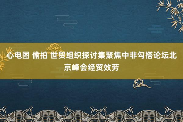 心电图 偷拍 世贸组织探讨集聚焦中非勾搭论坛北京峰会经贸效劳