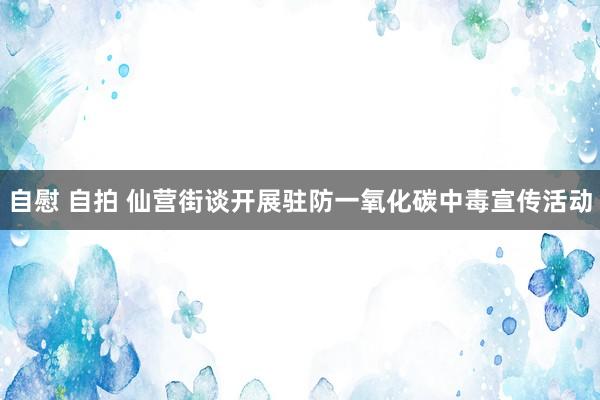 自慰 自拍 仙营街谈开展驻防一氧化碳中毒宣传活动