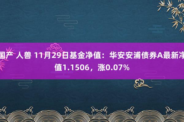 国产 人兽 11月29日基金净值：华安安浦债券A最新净值1.1506，涨0.07%