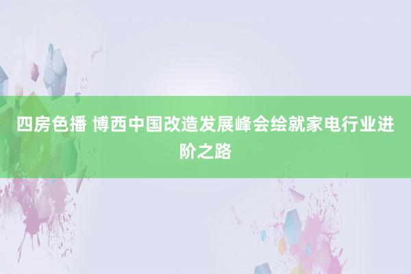 四房色播 博西中国改造发展峰会绘就家电行业进阶之路