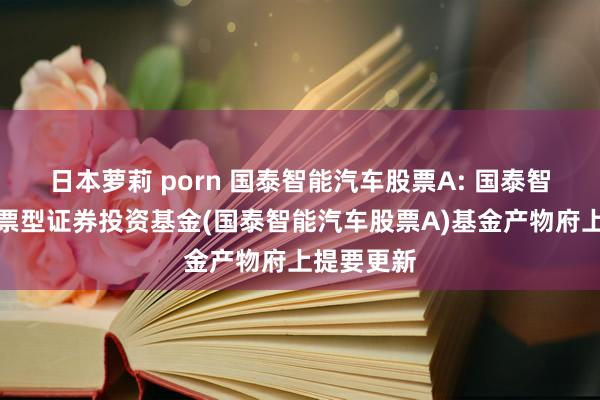 日本萝莉 porn 国泰智能汽车股票A: 国泰智能汽车股票型证券投资基金(国泰智能汽车股票A)基金产物府上提要更新