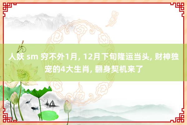 人妖 sm 穷不外1月， 12月下旬隆运当头， 财神独宠的4大生肖， 翻身契机来了