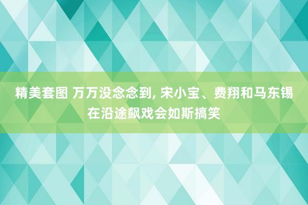 精美套图 万万没念念到， 宋小宝、费翔和马东锡在沿途飙戏会如斯搞笑