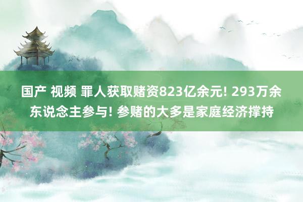 国产 视频 罪人获取赌资823亿余元! 293万余东说念主参与! 参赌的大多是家庭经济撑持