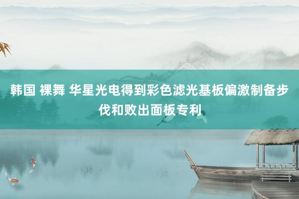 韩国 裸舞 华星光电得到彩色滤光基板偏激制备步伐和败出面板专利