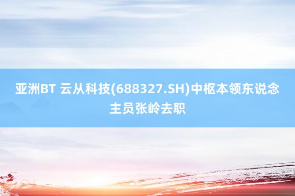 亚洲BT 云从科技(688327.SH)中枢本领东说念主员张岭去职